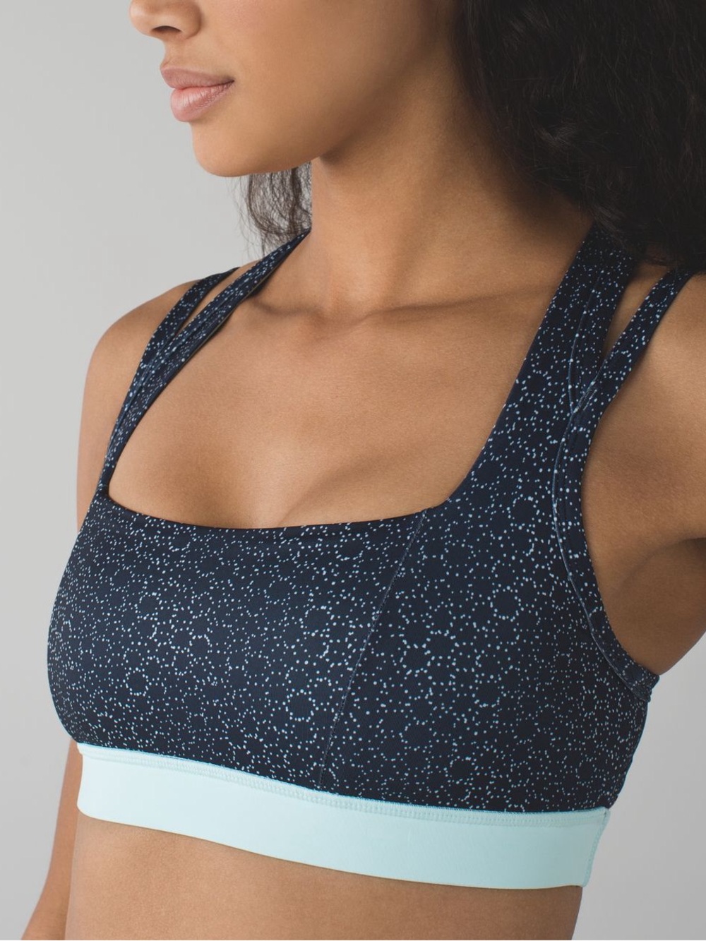 Lululemon Splendour Sports Bra Star Pixel Aquamarine Peacock Blue Size 4